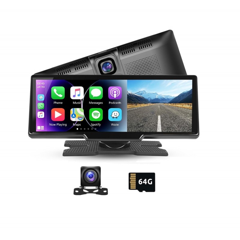 Navigatie auto universala 10.26" INOVA®, Android Auto, Wi-Fi Carplay, GPS, BT, Radio FM, Camera marsarier, Card memorie 64 GB