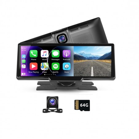 Navigatie auto universala 10.26" INOVA®, Android Auto, Wi-Fi Carplay, GPS, BT, Radio FM, Camera marsarier, Card memorie 64 GB