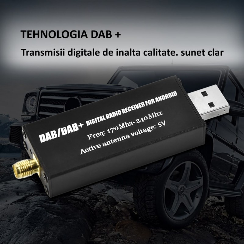 Adaptor modul de antena DAB/ DAB+ INOVA®, extern tip USB, transmisii ...