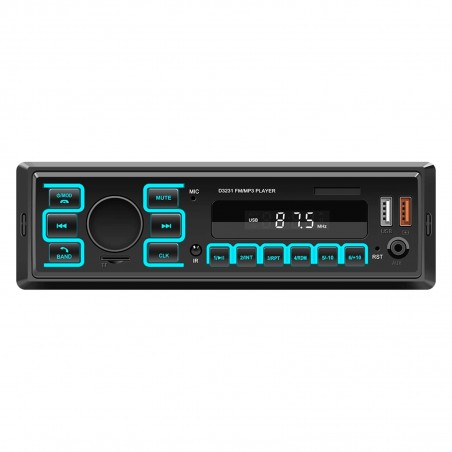 Radio MP3 Player auto INOVA® FM7, 1DIN, USB 2.0, BT 5.1, SD, Hands-free, AUX, Radio FM, 4x45W, 12-14.4V, Functie localizare auto