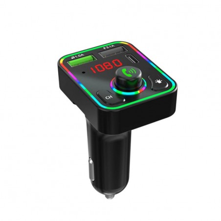 Modulator FM INOVA® M1, BT 5.0, Transmitator FM 87.5-108MHZ, Incarcare rapida Type-C, Port USB Dual, culori RGB LED, Hands-Free