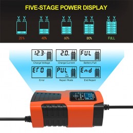 Redresor Auto Portabil INOVA – 12V/6V, 2A, Afișaj LED, Protecție