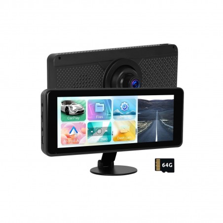 Player multimedia auto 6.86" INOVA®, Carplay/ Android Auto, DVR Auto Camera Frontala 4K UHD, Wi-Fi, BT 5.0, card memorie 64GB
