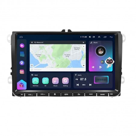 Navigatie auto INOVA® dedicata VW B6, B7, Passat, Golf, Skoda Wi-fi, 4G, Carplay, Android Auto, 8GB RAM, 128GB ROM, Android 13